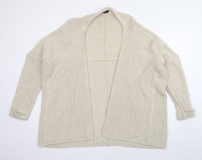 F&F Womens Ivory V-Neck  Acrylic Cardigan Jumper Size 12