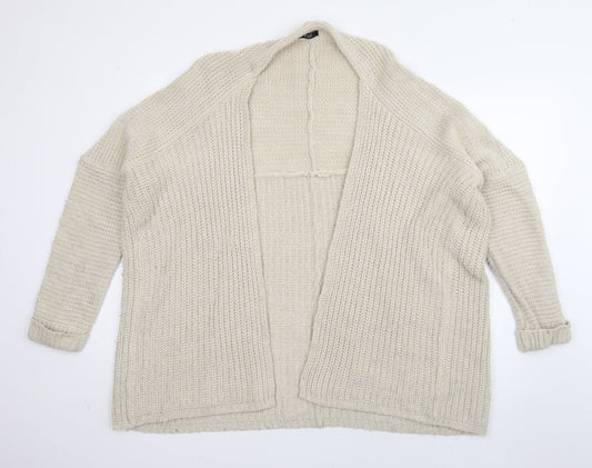 F&F Womens Ivory V-Neck  Acrylic Cardigan Jumper Size 12