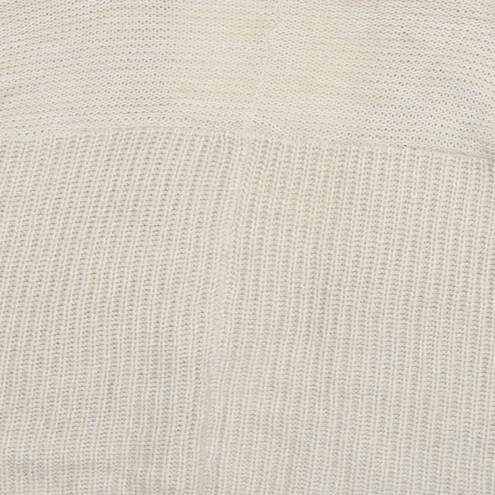 F&F Womens Ivory V-Neck  Acrylic Cardigan Jumper Size 12