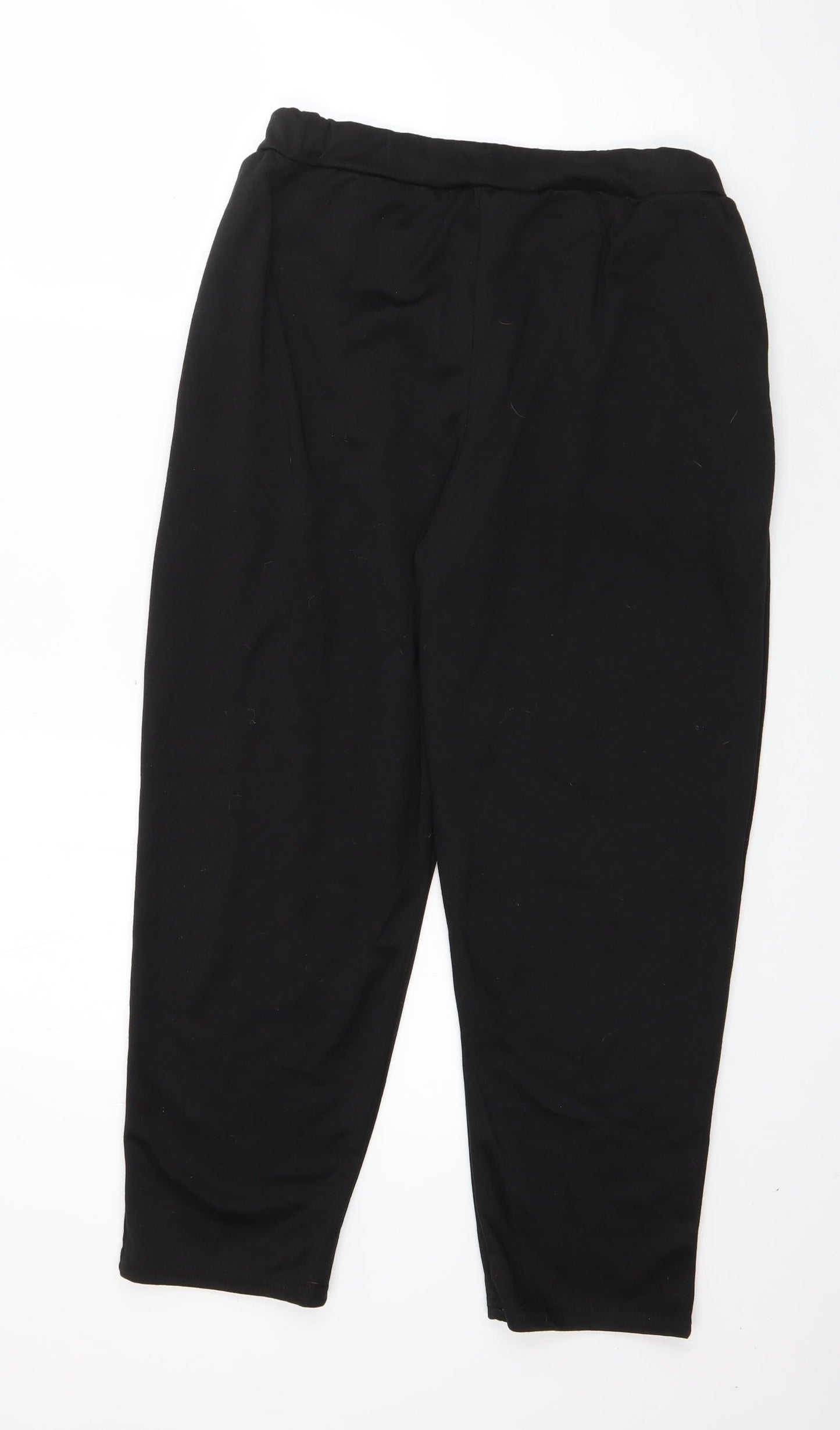 Womens UK Size M Preworn Regular Fit Jogger Black Trousers