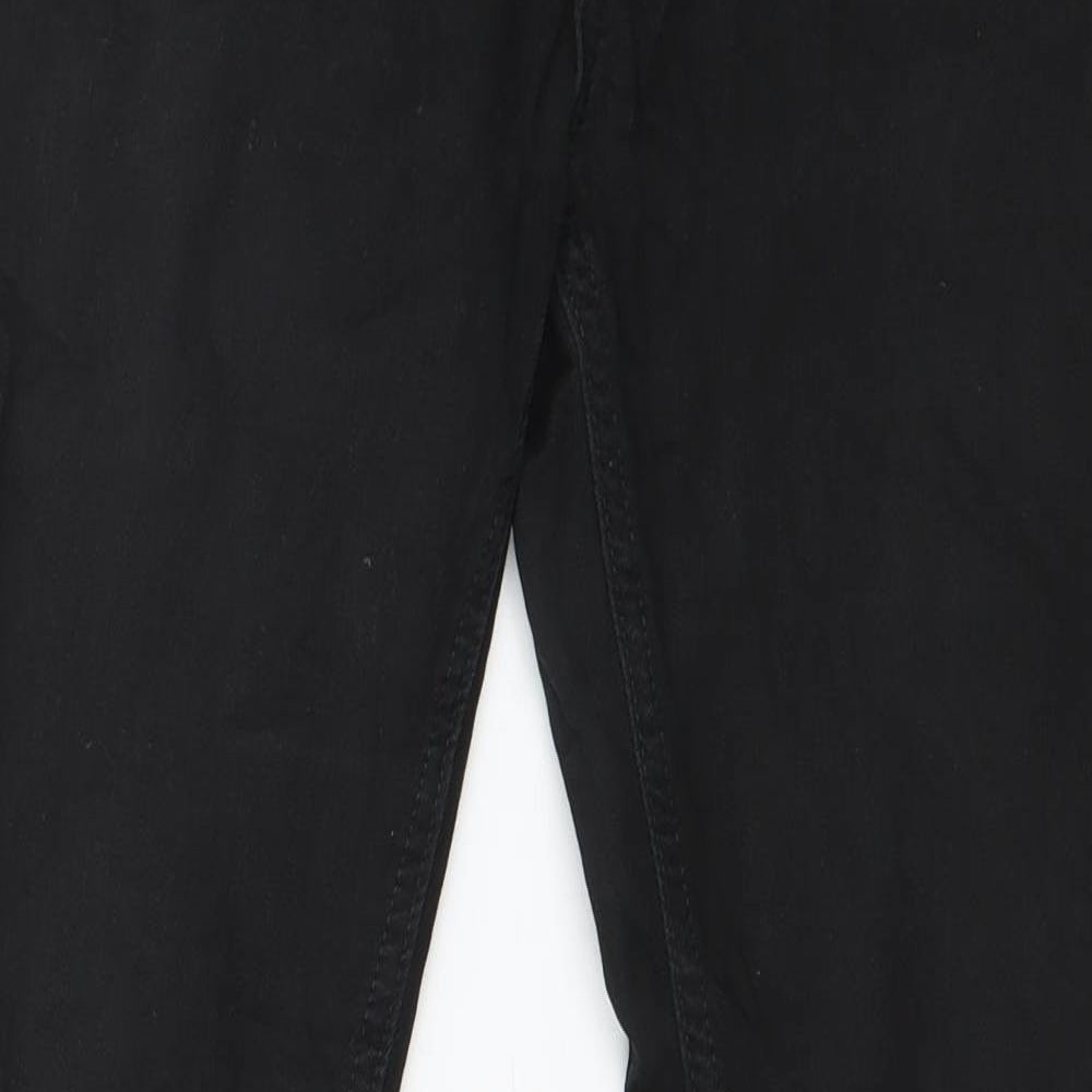 Denim & Co. Womens Black  Cotton Skinny Jeans Size 12 L27 in Regular Button