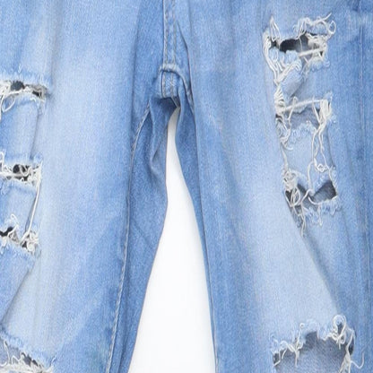 Denim & Co. Womens Blue  Cotton Skinny Jeans Size 8 L28 in Regular Button