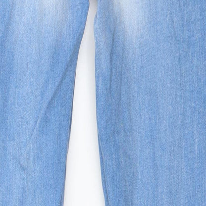 Denim & Co. Womens Blue  Cotton Skinny Jeans Size 8 L28 in Regular Button