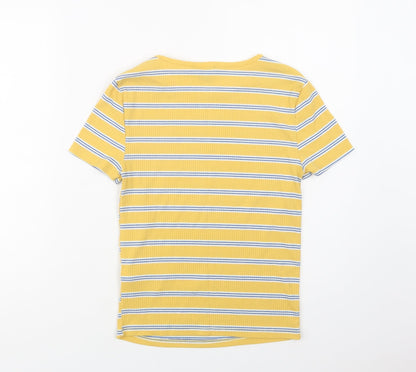 Womens UK Size 10 New Look Yellow Basic Blouse
