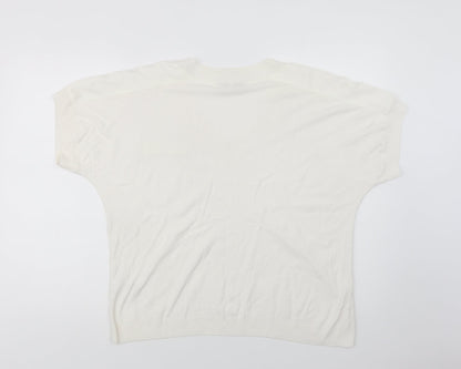 Womens UK Size L NEXT White Pullover Jumper
