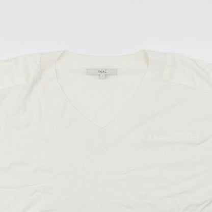 Womens UK Size L NEXT White Pullover Jumper
