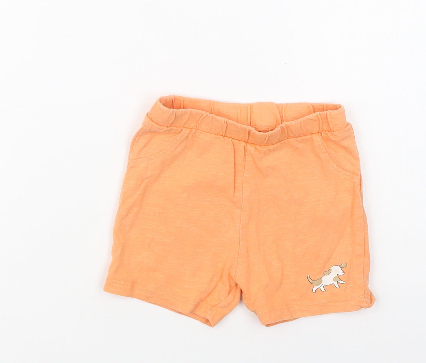 M&S Baby Orange  Cotton Cropped Trousers Size 9-12 Months   - Puppy