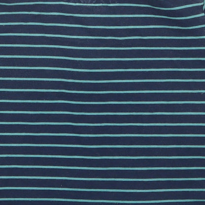 Brand and care label for H&M Baby Green Striped Cotton Basic Polo, size 9-12, Months Collared Button