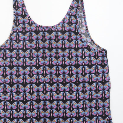 Primark Womens Black Geometric Polyester Basic Tank Size 18 Scoop Neck - Butterfly Print