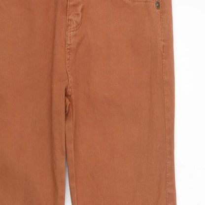 Yes Yes Womens Brown  Cotton Skinny Jeans Size 10 L32 in Regular Button