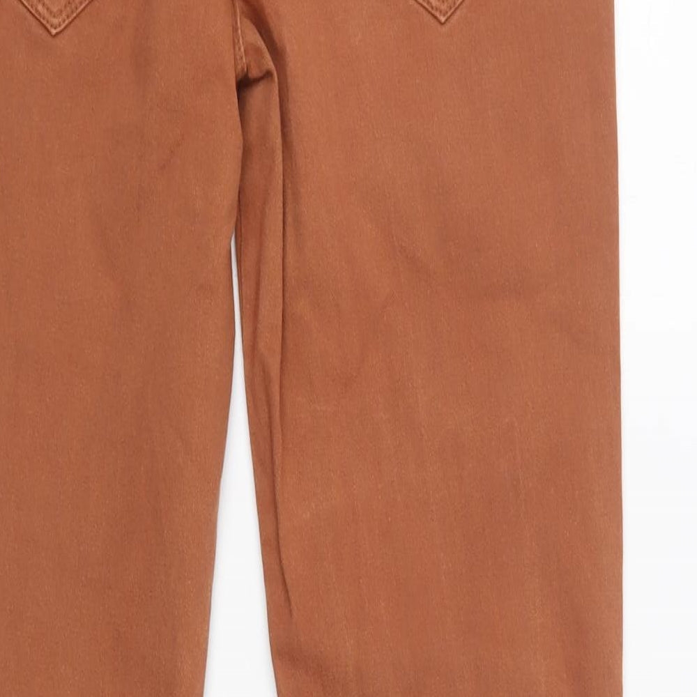 Yes Yes Womens Brown  Cotton Skinny Jeans Size 10 L32 in Regular Button