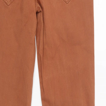 Yes Yes Womens Brown  Cotton Skinny Jeans Size 10 L32 in Regular Button
