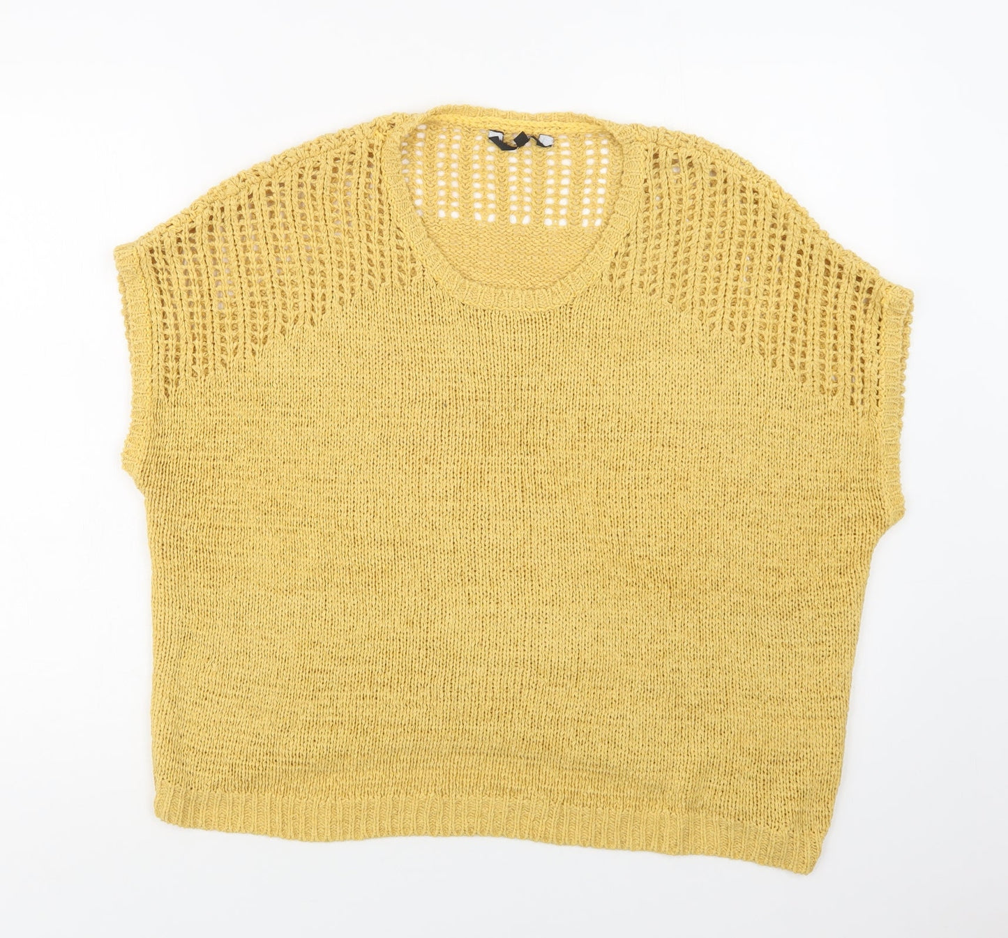 Womens UK Size S Preworn Yellow Pullover Jumper