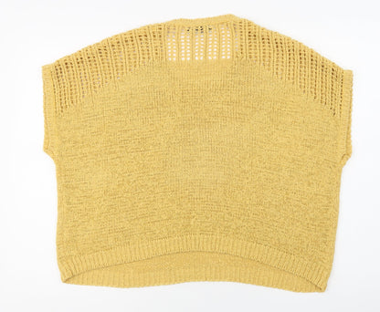 Womens UK Size S Preworn Yellow Pullover Jumper