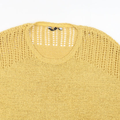 Womens UK Size S Preworn Yellow Pullover Jumper