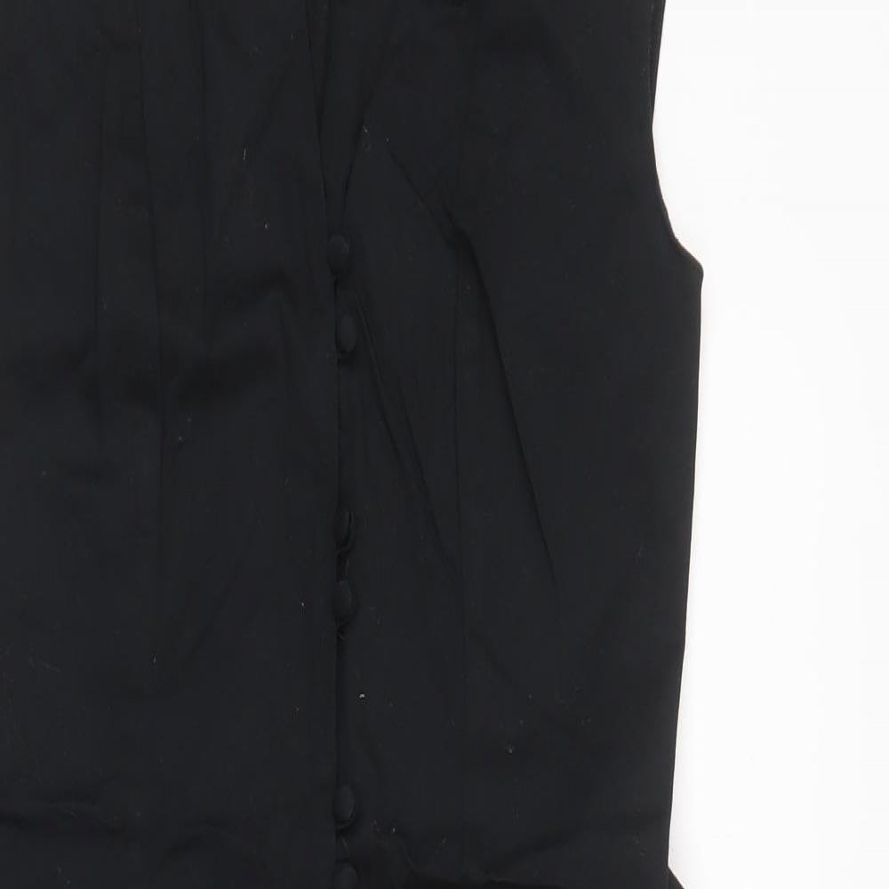 Dorothy Perkins Womens Black  Cotton Pencil Dress    V-Neck Button