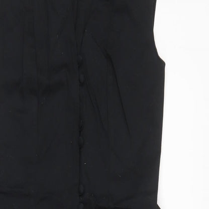 Dorothy Perkins Womens Black  Cotton Pencil Dress    V-Neck Button