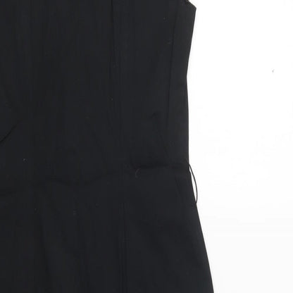 Dorothy Perkins Womens Black  Cotton Pencil Dress    V-Neck Button