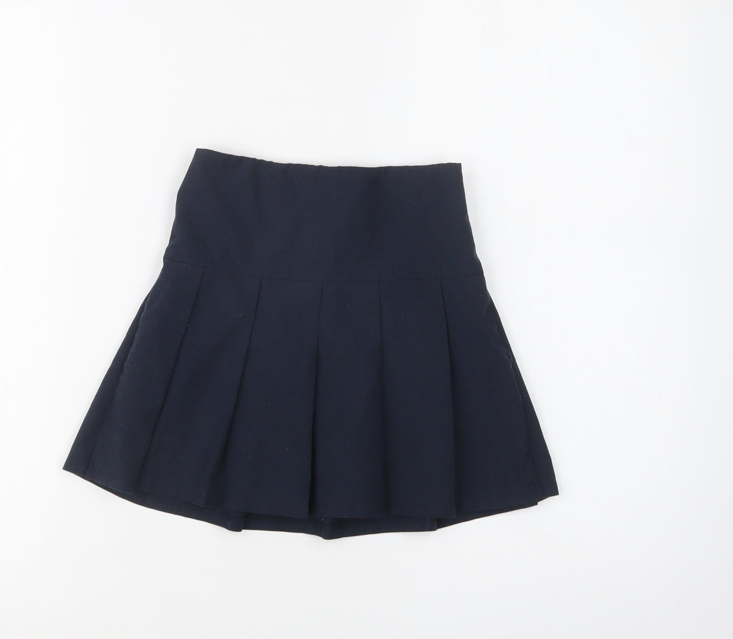 M&S Girls Blue  Polyester Pleated Skirt Size 4-5 Years  Regular  - School Wear