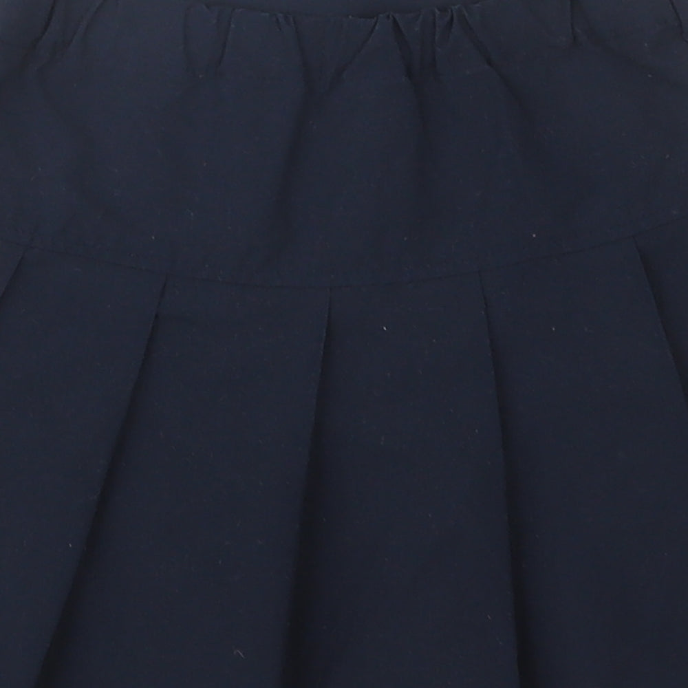 M&S Girls Blue  Polyester Pleated Skirt Size 4-5 Years  Regular  - School Wear