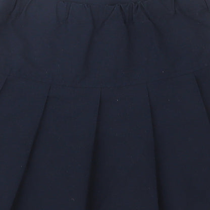 M&S Girls Blue  Polyester Pleated Skirt Size 4-5 Years  Regular  - School Wear