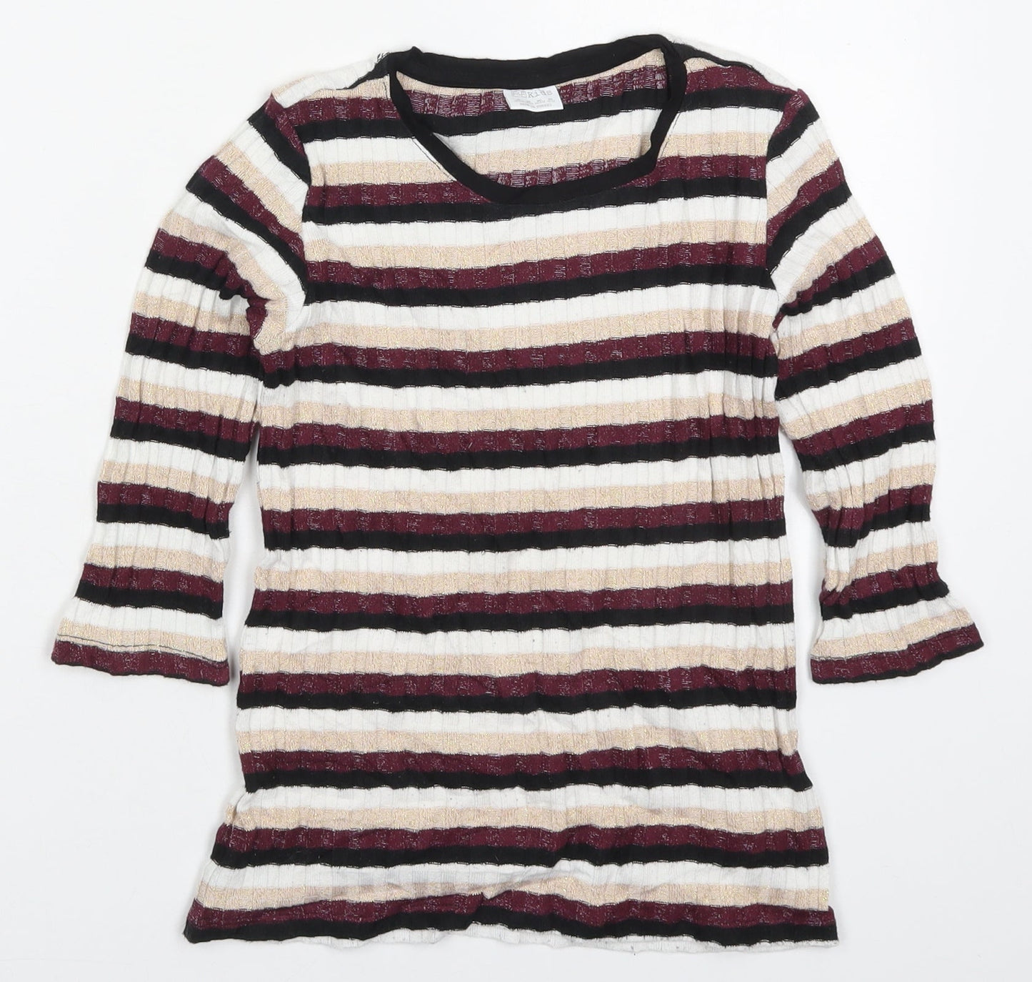 FF Girls Multicoloured Round Neck Striped Polyester Pullover Jumper Size 10-11 Years  Pullover