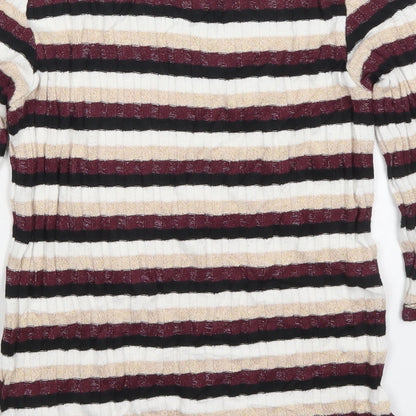 FF Girls Multicoloured Round Neck Striped Polyester Pullover Jumper Size 10-11 Years  Pullover