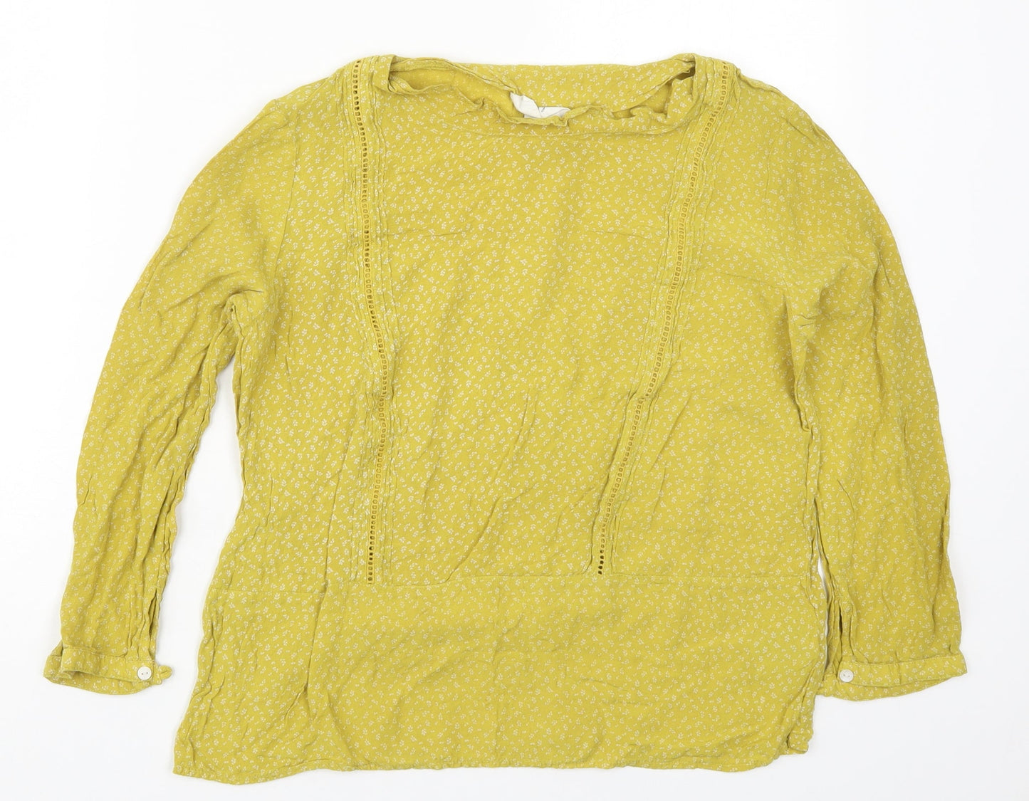 Womens UK Size 10 H&M Yellow Basic Blouse
