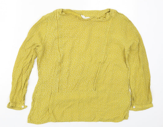 Womens UK Size 10 H&M Yellow Basic Blouse