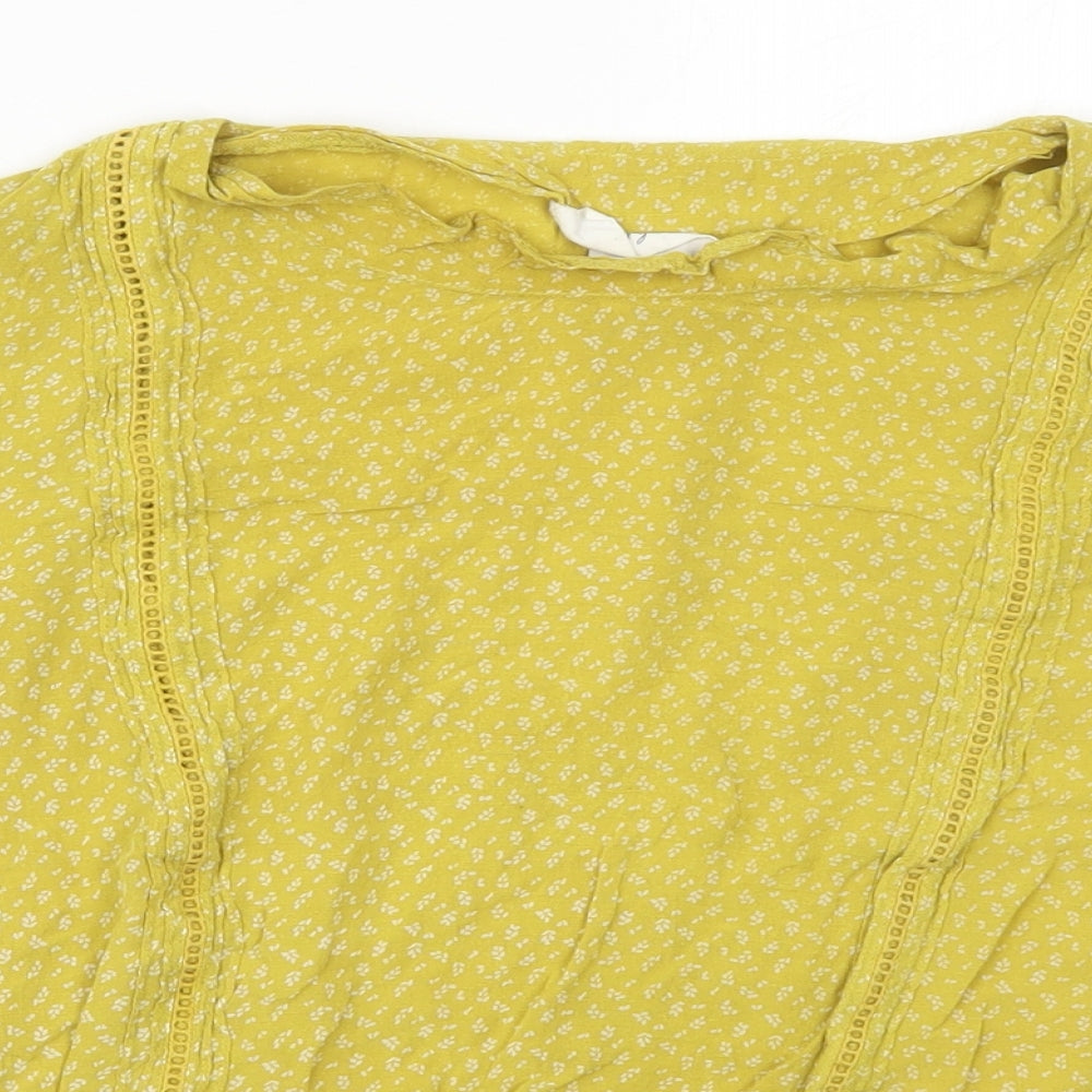 Womens UK Size 10 H&M Yellow Basic Blouse