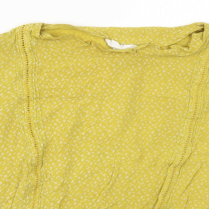 Womens UK Size 10 H&M Yellow Basic Blouse