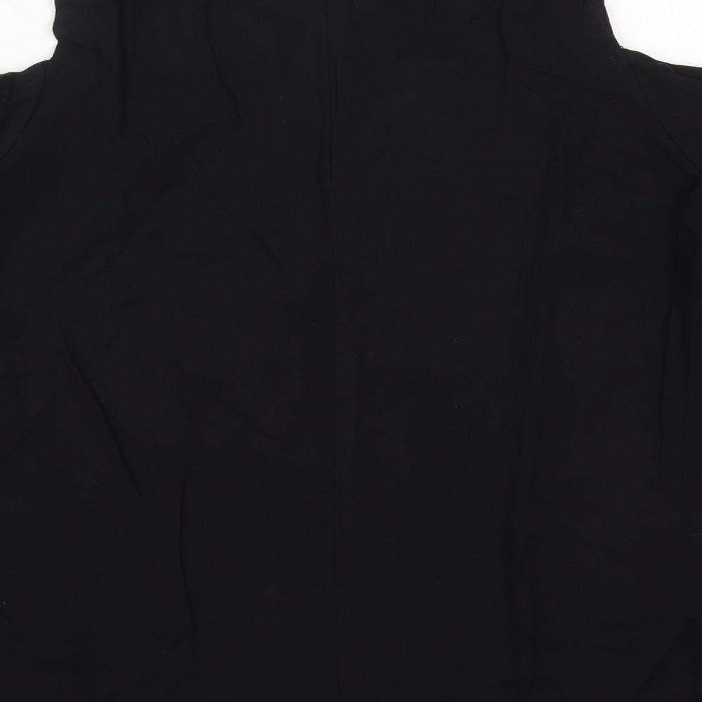 Just Fab Womens Black  Viscose Basic Blouse Size XL Round Neck