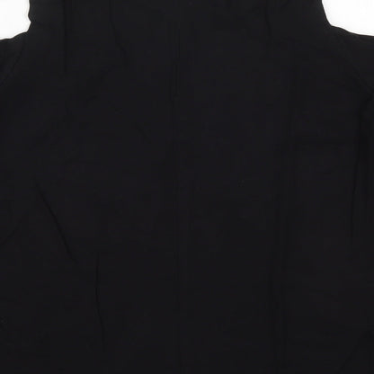 Just Fab Womens Black  Viscose Basic Blouse Size XL Round Neck