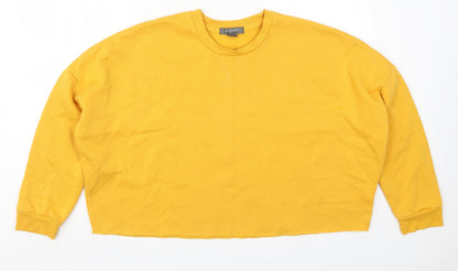 Additional front view of Primark women’s yellow cotton pullover sweatshirt, size UK 12, pullover