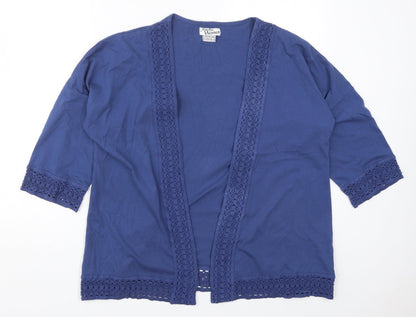 Atlas Womens Blue V-Neck  Cotton Cardigan Jumper Size 12