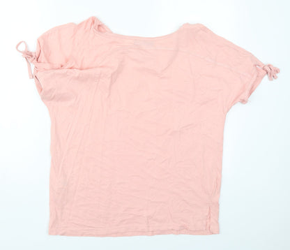 Avenue Womens Pink  Cotton Basic T-Shirt Size 12 V-Neck