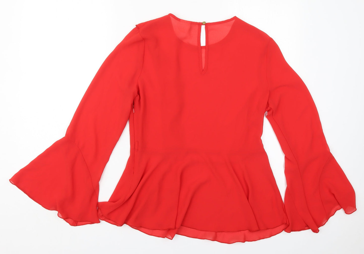 Womens UK Size 14 Preworn Red Basic Blouse
