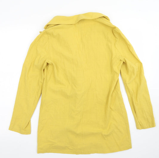 SheIn Womens Yellow  Cotton Jacket Blazer Size XS