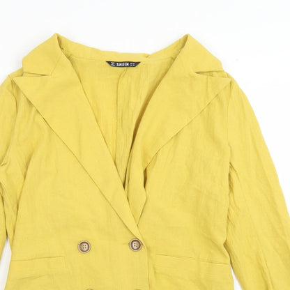 SheIn Womens Yellow  Cotton Jacket Blazer Size XS