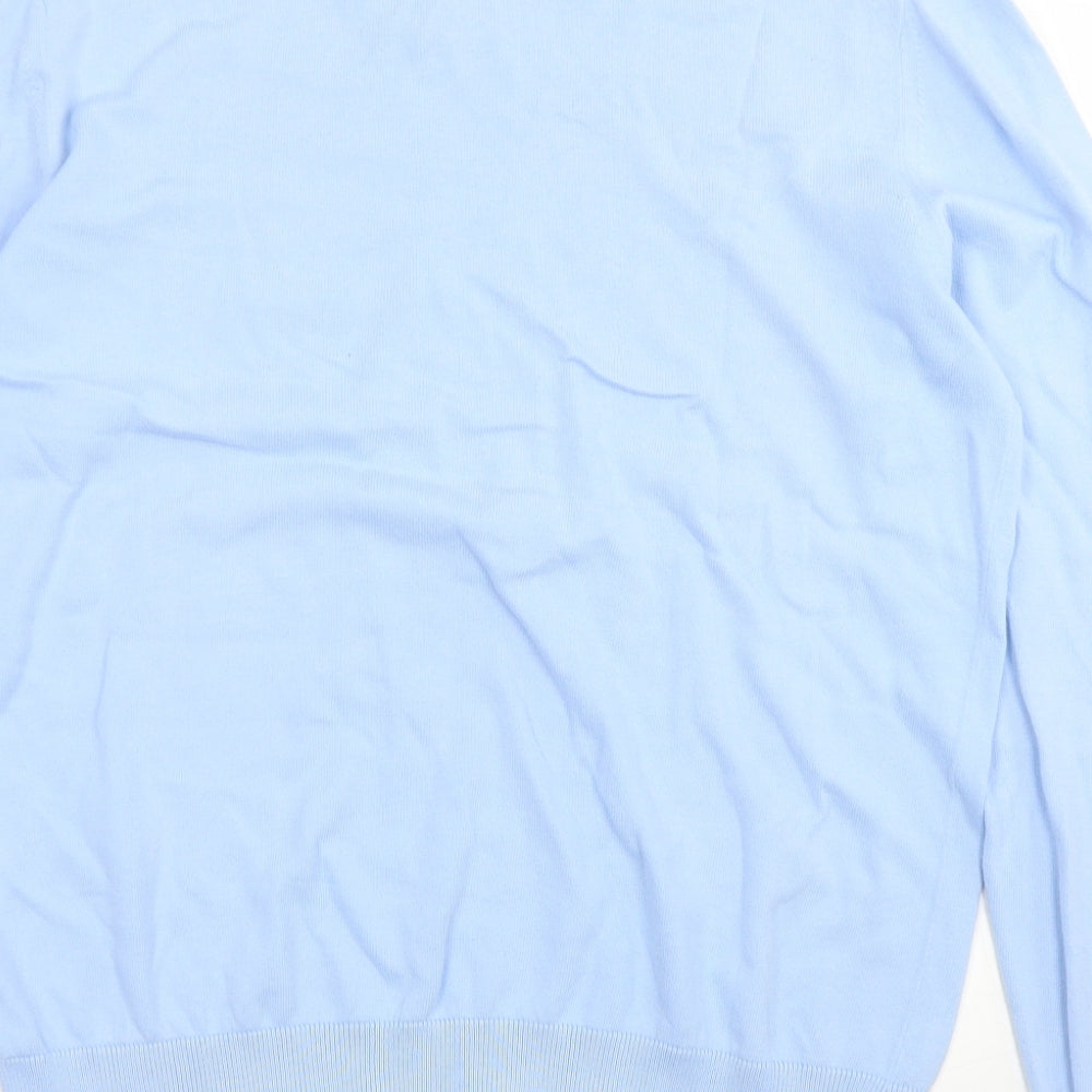 Gap Mens Blue V-Neck  Cotton Pullover Jumper Size L