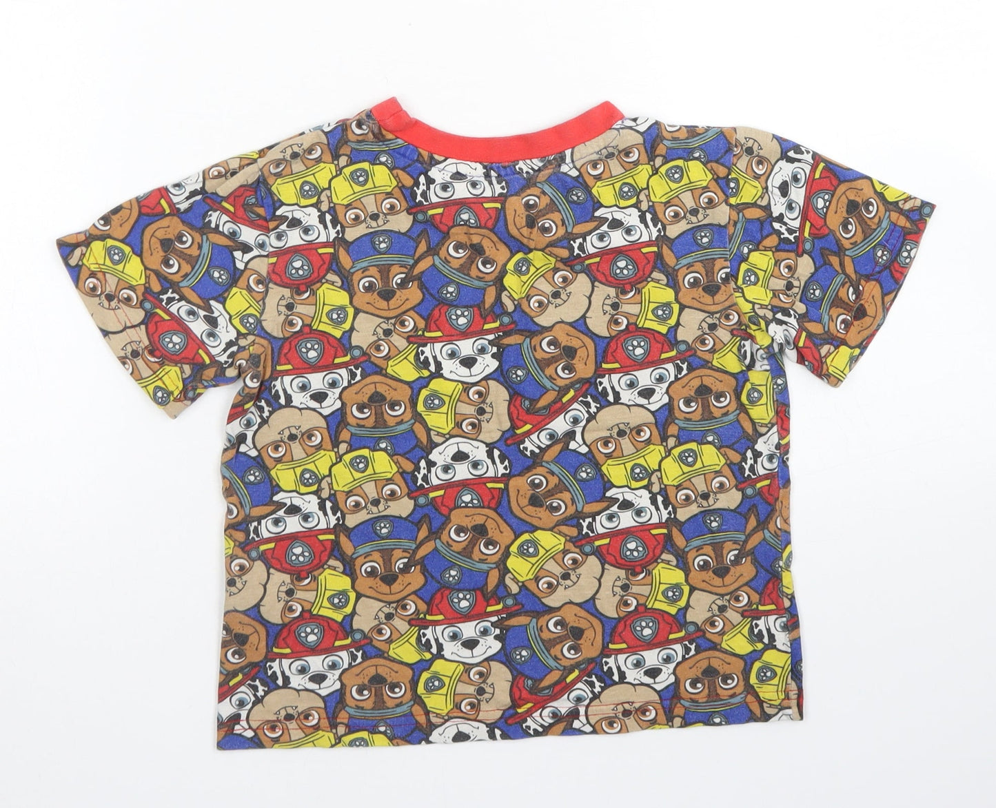 Character.Com Boys Blue Spotted Cotton Basic T-Shirt Size 5 Years Crew Neck  - Paw Patrol