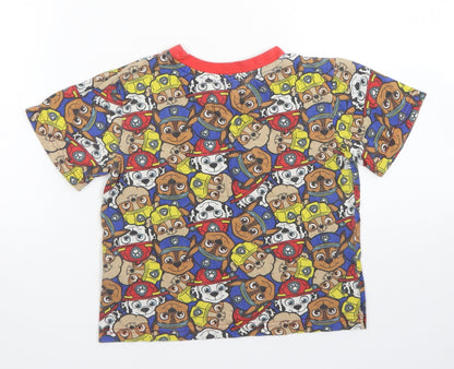 Character.Com Boys Blue Spotted Cotton Basic T-Shirt Size 5 Years Crew Neck  - Paw Patrol