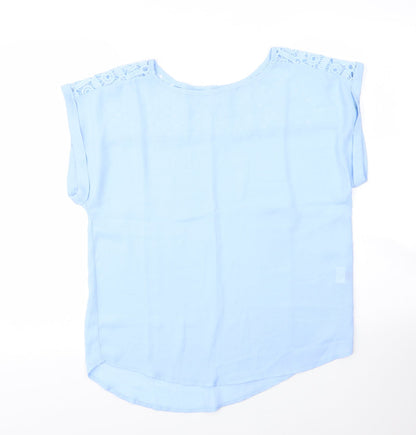 SheIn Womens Blue  Polyester Basic Blouse Size M Round Neck