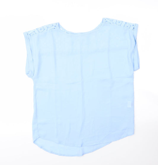 SheIn Womens Blue  Polyester Basic Blouse Size M Round Neck