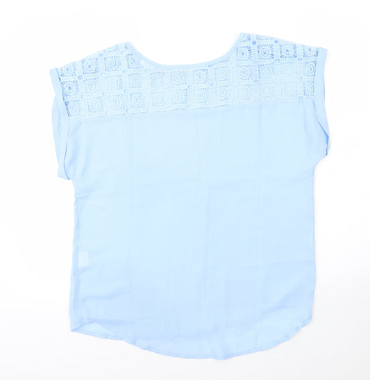 SheIn Womens Blue  Polyester Basic Blouse Size M Round Neck