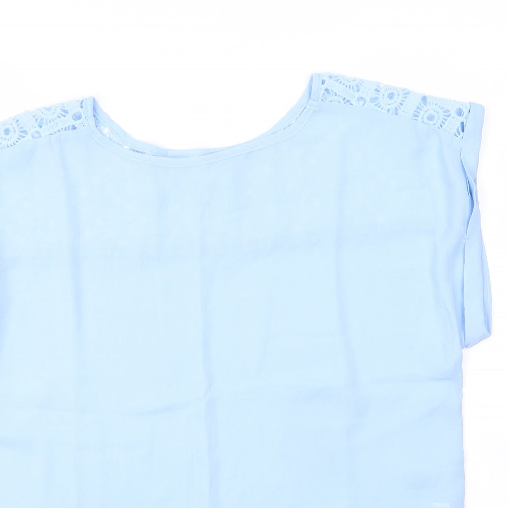 SheIn Womens Blue  Polyester Basic Blouse Size M Round Neck