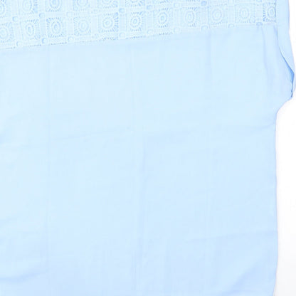 SheIn Womens Blue  Polyester Basic Blouse Size M Round Neck