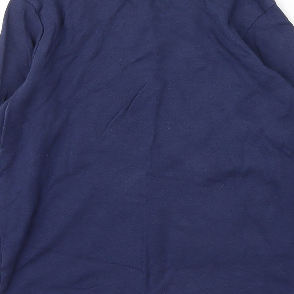George Girls Blue  Cotton Basic T-Shirt Size 8 Years Round Neck  - Christmas