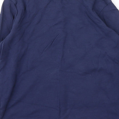 George Girls Blue  Cotton Basic T-Shirt Size 8 Years Round Neck  - Christmas