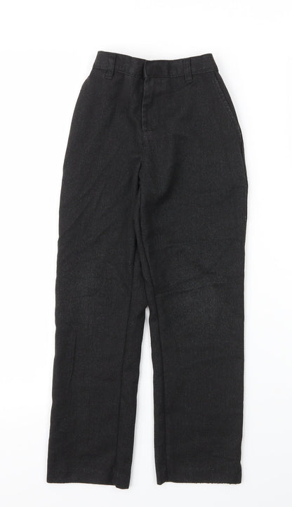 Additional front view of George boys’ grey polyester carpenter trousers, size 6, years regular zip